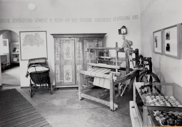 1967 im Schloss. Der Webstuhl im „Sorben-Raum“ des Museums.